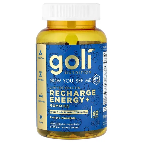 Goli Nutrition, Gomitas Recharge Energy+, 60 gomitas
