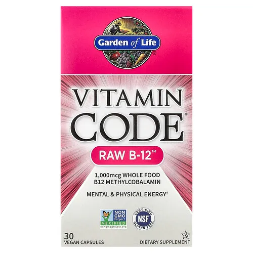 Garden of Life, Vitamin Code, B12 cruda, 30 cápsulas veganas