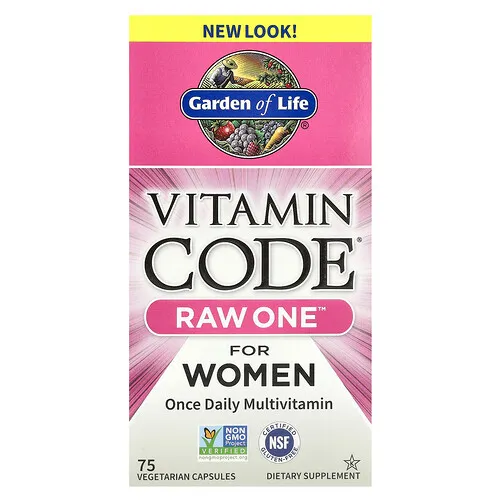 Garden of Life, Vitamin Code, RAW One, Suplemento multivitamínico de una ingesta diaria para mujeres, 75 cápsulas vegetales