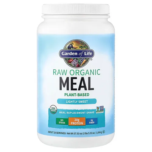Garden of Life, RAW Batido orgánico de reemplazo de comidas, Ligeramente dulce, 1064 g (37,53 oz)