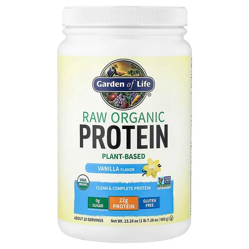Garden of Life, Proteína orgánica cruda, Vainilla, 660 g (1 lb/7,28 oz)