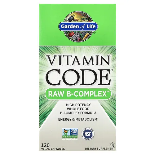 Garden of Life, Vitamin Code, RAW B-Complex, 120 cápsulas veganas