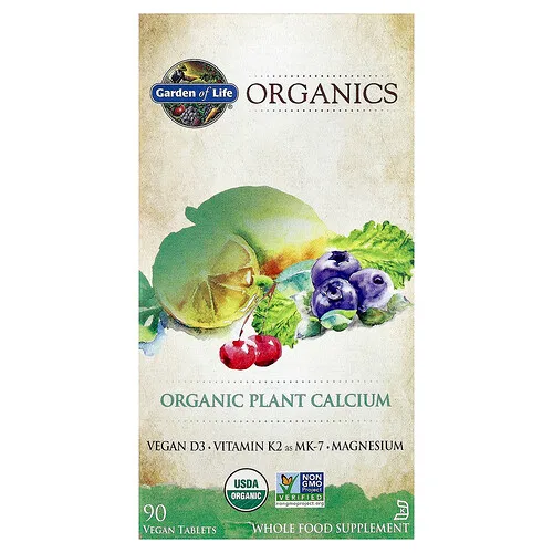 Garden of Life, My Kind Organics, Calcio vegetal orgánico, 90 comprimidos veganos