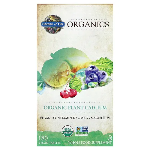 Garden of Life, Organics, Calcio vegetal orgánico, 180 comprimidos veganos
