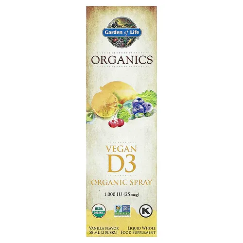 Garden of Life, Spray vegano con vitamina D3 orgánica, Vainilla, 58 ml (2 oz. líq.)