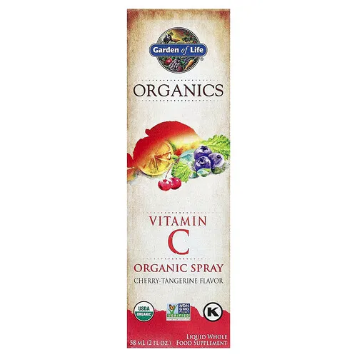 Garden of Life, MyKind Organics, Spray orgánico con vitamina C, Cereza y mandarina, 58 ml (2 oz. líq.)