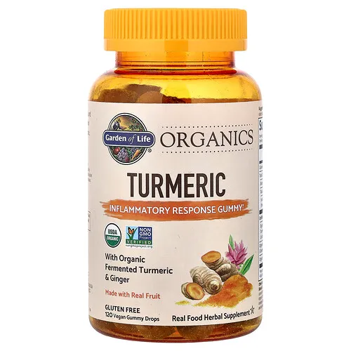 Garden of Life, Ingredientes orgánicos, Gomitas de cúrcuma, 120 gomitas veganas
