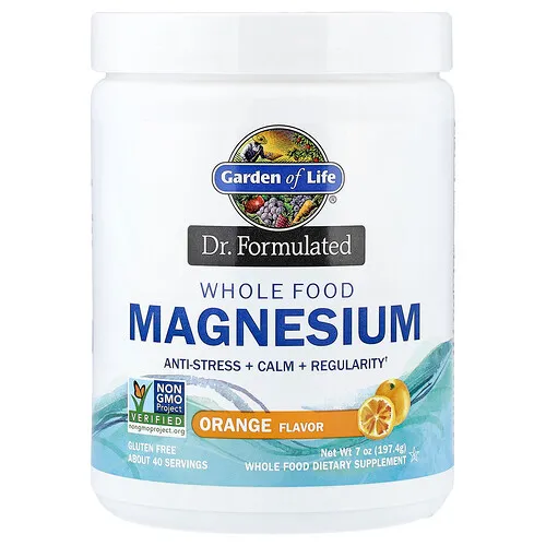 Garden of Life, El suplemento de aceites esenciales Essential Living Oils de Dr. Magnesio formulado a partir de alimentos integrales, Naranja, 197,4 g (7 oz)