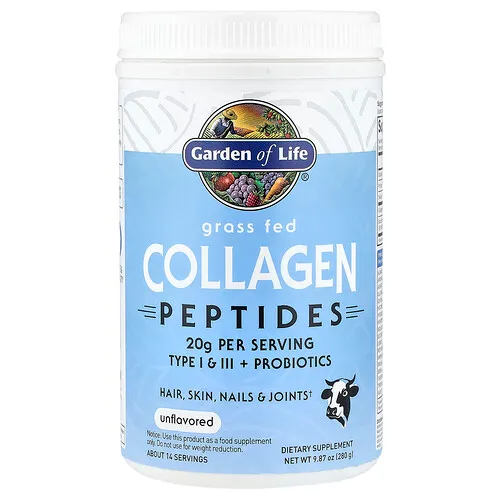 Garden of Life, Péptidos de colágeno provenientes de animales alimentados con pasturas, Sin sabor, 280 g (9,87 oz)
