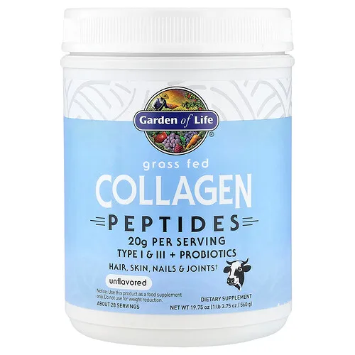 Garden of Life, Péptidos de colágeno bovino proveniente de animales alimentados con pasturas, Sin sabor, 560 g (19,75 oz)