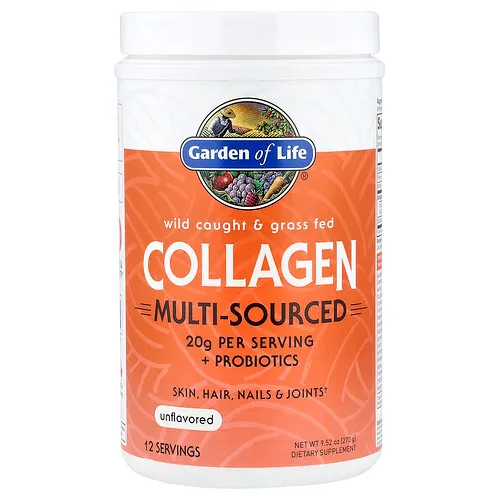 Garden of Life, Colágeno silvestre y alimentado con pasturas, Varias fuentes, sin sabor, 270 g (9,52 oz)