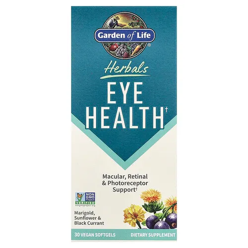 Garden of Life, Herbals, Eye Health, Bayas, 30 cápsulas blandas veganas