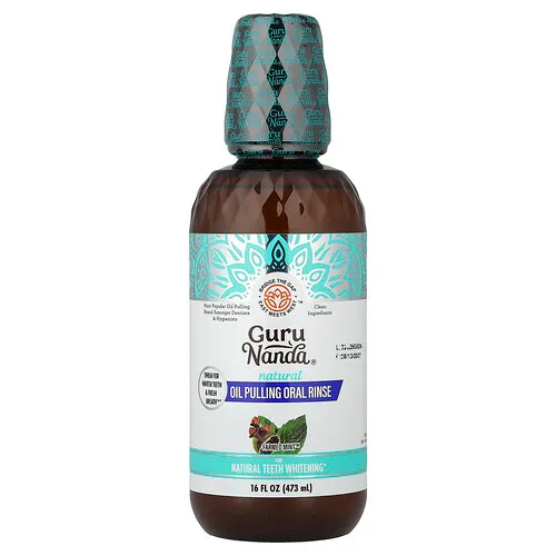GuruNanda, Enjuague bucal de extracción de aceite natural, Farmed Mint™, 473 ml (16 oz. líq.)