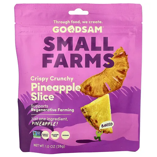 GoodSam, Small Farms™, Rodajas de piña crujientes y crujientes, 28 g (1 oz)