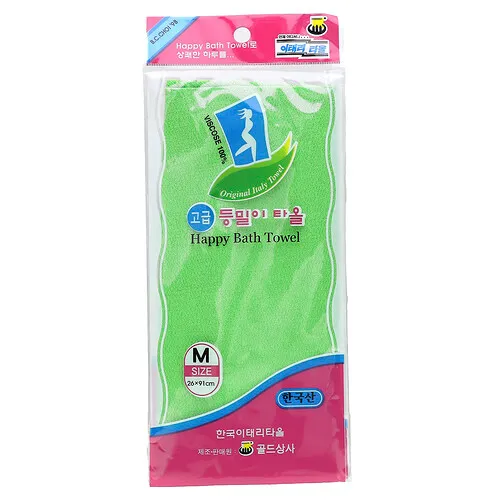Goldsangsa, Toalla de baño Happy, Mediana, Verde, 1 unidad