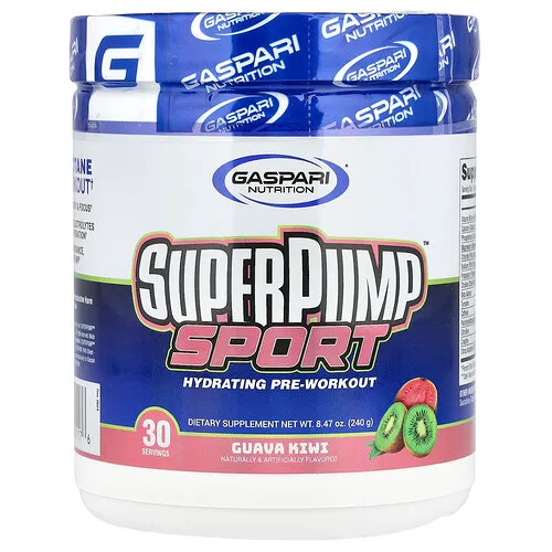 Gaspari Nutrition, SuperPump™ Sport, Preentrenamiento hidratante, Guayaba y kiwi, 240 g (8,47 oz)