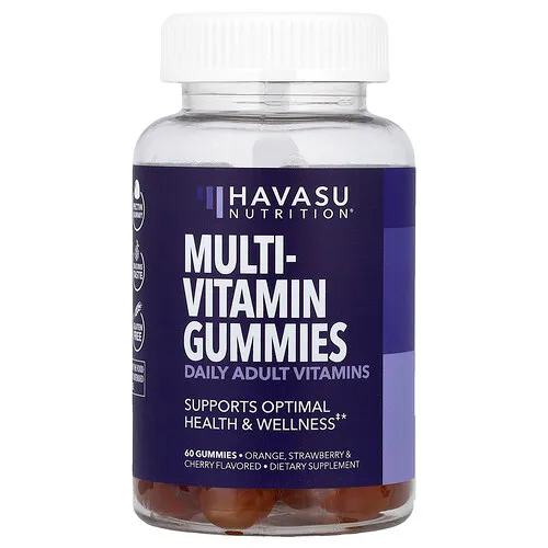 Havasu Nutrition, Gomitas multivitamínicas, Naranja, fresa y cereza, 60 gomitas