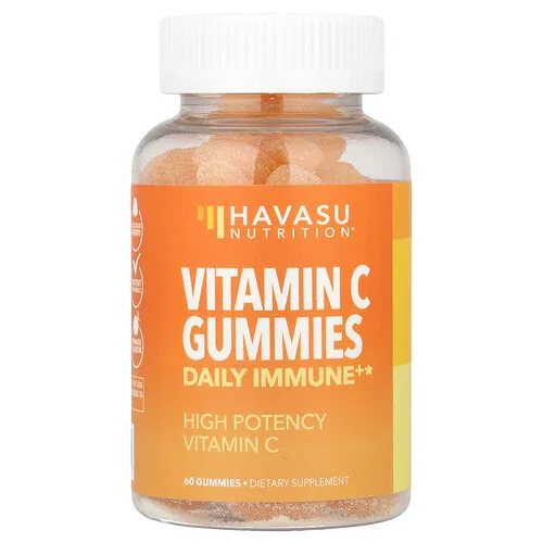 Havasu Nutrition, Gomitas con vitamina C, Immune+ de uso diario, Naranja, 60 gomitas