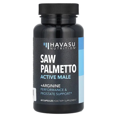 Havasu Nutrition, Palma enana americana, Suplemento masculino activo y arginina, 60 cápsulas