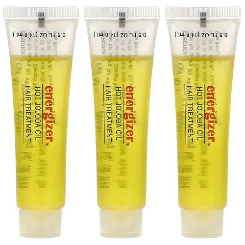 Hobe Labs, Energizer, Tratamiento capilar con aceite de jojoba caliente, 3 tubos con tapa, 14,8 ml (0,5 oz. líq.) cada uno