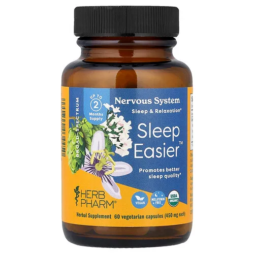 Herb Pharm, Sleep Easyer™, Sueño más fácil, 60 cápsulas vegetales