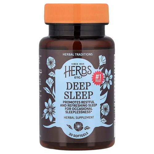 Herbs Etc., Sueño profundo, 30 cápsulas blandas