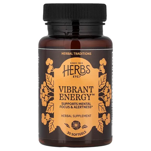 Herbs Etc., Vibrant Energy™, 30 cápsulas blandas