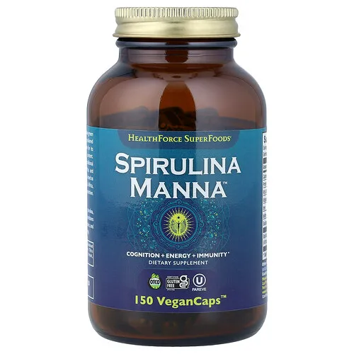 HealthForce Superfoods, Spirulina Manna, 150 cápsulas veganas