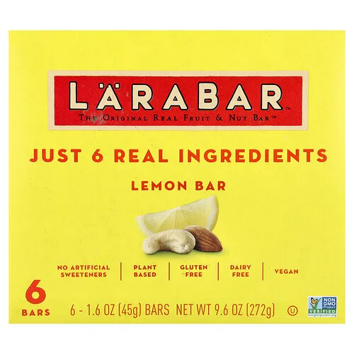 Larabar, Real Fruit & Nut Bar™, Limón, 6 barritas, 45 g (1,6 oz) cada una