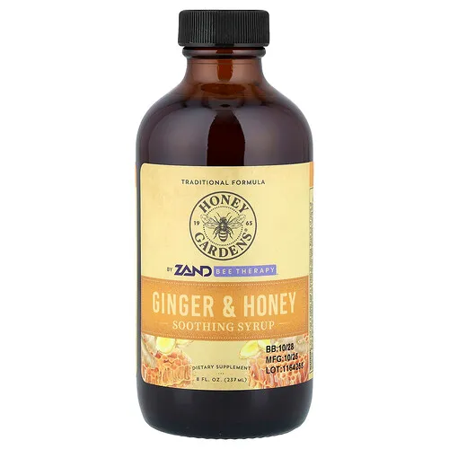 Honey Gardens, Jarabe calmante de jengibre y miel, 237 ml (8 oz. líq.)