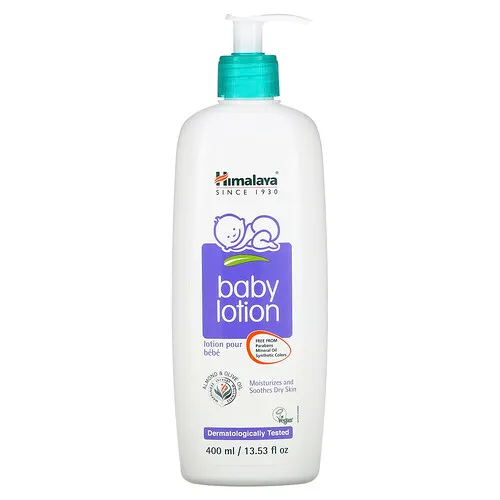Himalaya, Loción para bebés, Aceite de almendras y oliva, 400 ml (13,53 oz. líq.)