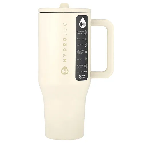 HydroJug, Vaso para viajeros, Crema, 32 oz