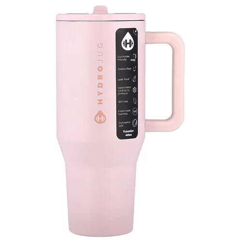HydroJug, Vaso para viajeros, Arena rosa, 40 oz