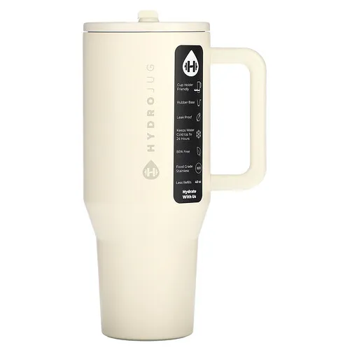 HydroJug, Vaso para viajeros, Crema, 40 oz