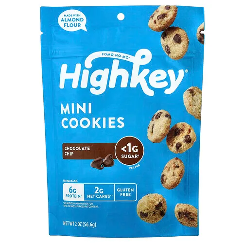 HighKey, Minigalletas, Chips de chocolate, 56,6 g (2 oz)