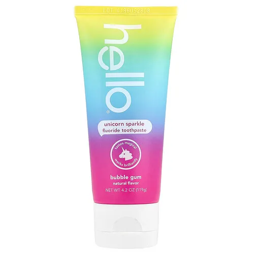 Hello, Kids, Pasta dental con fluoruro, Unicorn Sparkle, Goma de mascar, 119 g (4,2 oz)