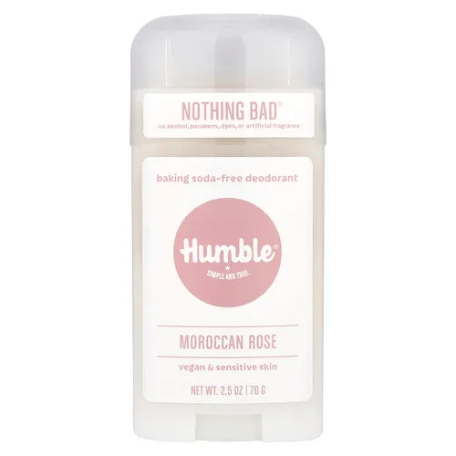 Humble Brands, Desodorante sin bicarbonato de sodio, Rosa marroquí, 70 g (2,5 oz)