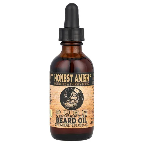 Honest Amish, Aceite para barba puro, Sin fragancia, 60 ml (2 oz. líq.)