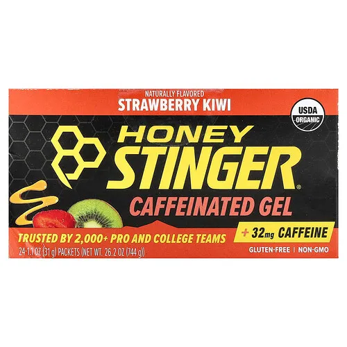 Honey Stinger, Gel con cafeína, Fresa y kiwi, 24 sobres, 31 g (1,1 oz) cada uno