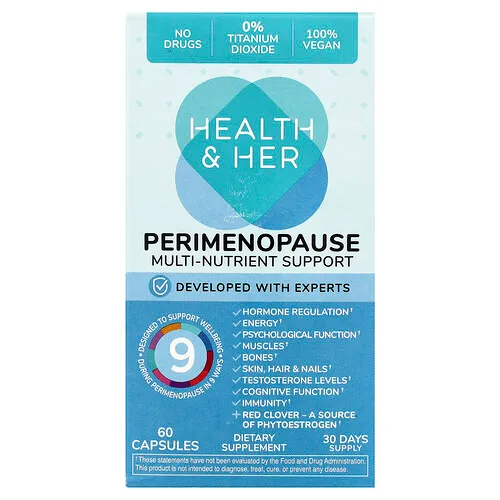 Health and Her, Perimenopausia, Refuerzo con múltiples nutrientes, 60 cápsulas