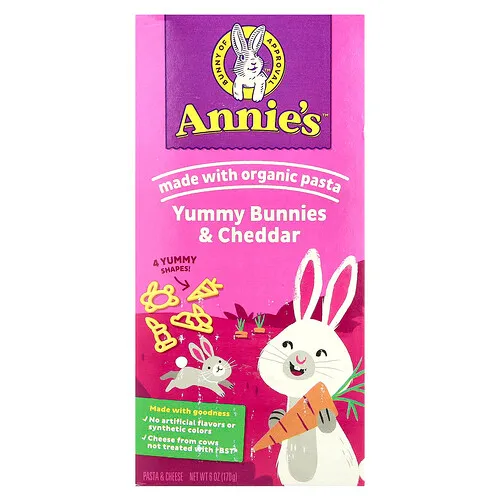 Annie's Homegrown, Deliciosos conejitos y queso cheddar, Pasta y queso, 170 g (6 oz)
