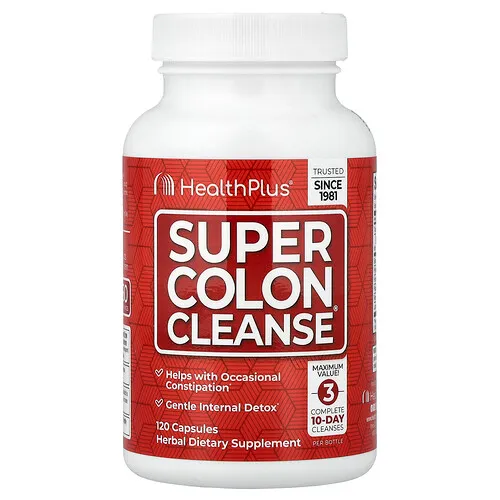 Health Plus, Super Colon Cleanse®, Suplemento superior para la limpieza intestinal, 120 cápsulas