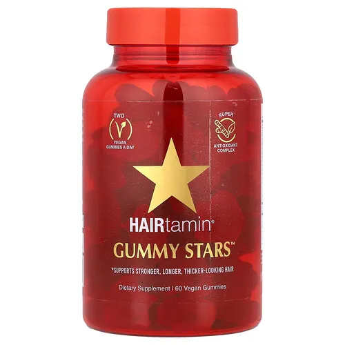 HAIRtamin, Gummy Stars™, Medley de superfrutas, 60 gomitas veganas