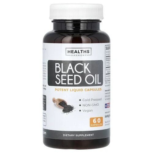 Healths Harmony, Aceite de semilla de comino negro, 60 cápsulas (500 mg por cápsula)