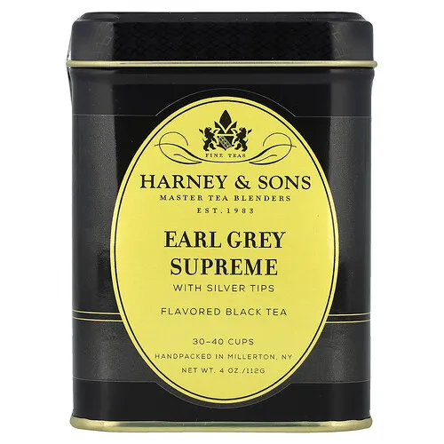 Harney & Sons, Té negro, Earl Grey Supreme con puntas plateadas, 4 oz