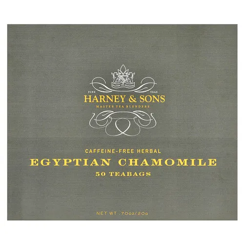 Harney & Sons, Té de hierbas, Manzanilla egipcia, Sin cafeína, 50 bolsitas de té, 20 g (0,7 oz)