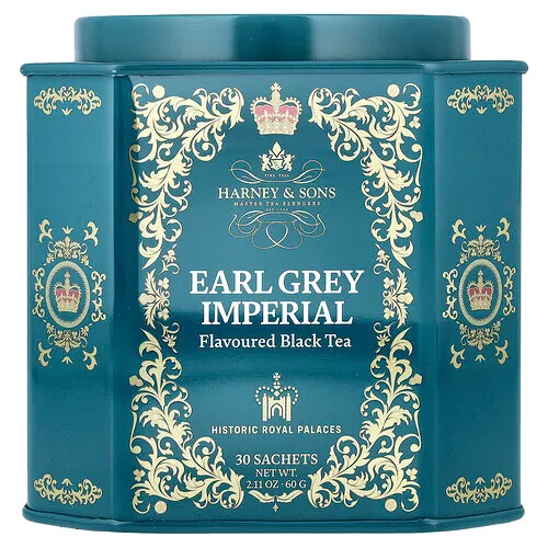 Harney & Sons, Té negro, Earl Grey imperial, 30 sobres, 60 g (2,11 oz)
