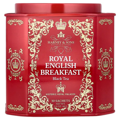 Harney & Sons, Desayuno inglés real, Té negro, 30 sobres, 60 g (2,11 oz)