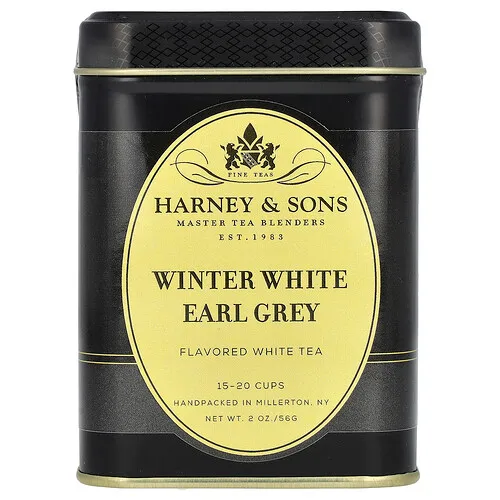 Harney & Sons, Té blanco, White Winter Early Grey, Té blanco invernal, 56 g (2 oz)