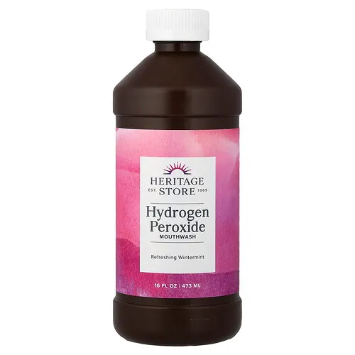 Heritage Store, Enjuague bucal con peróxido de hidrógeno, Menta de invierno refrescante`` 473 ml (16 oz. Líq.)